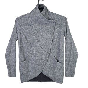 Womens Lululemon Athletica Gray Cotton Blend Wrap Jacket Long Sleeve Size 8